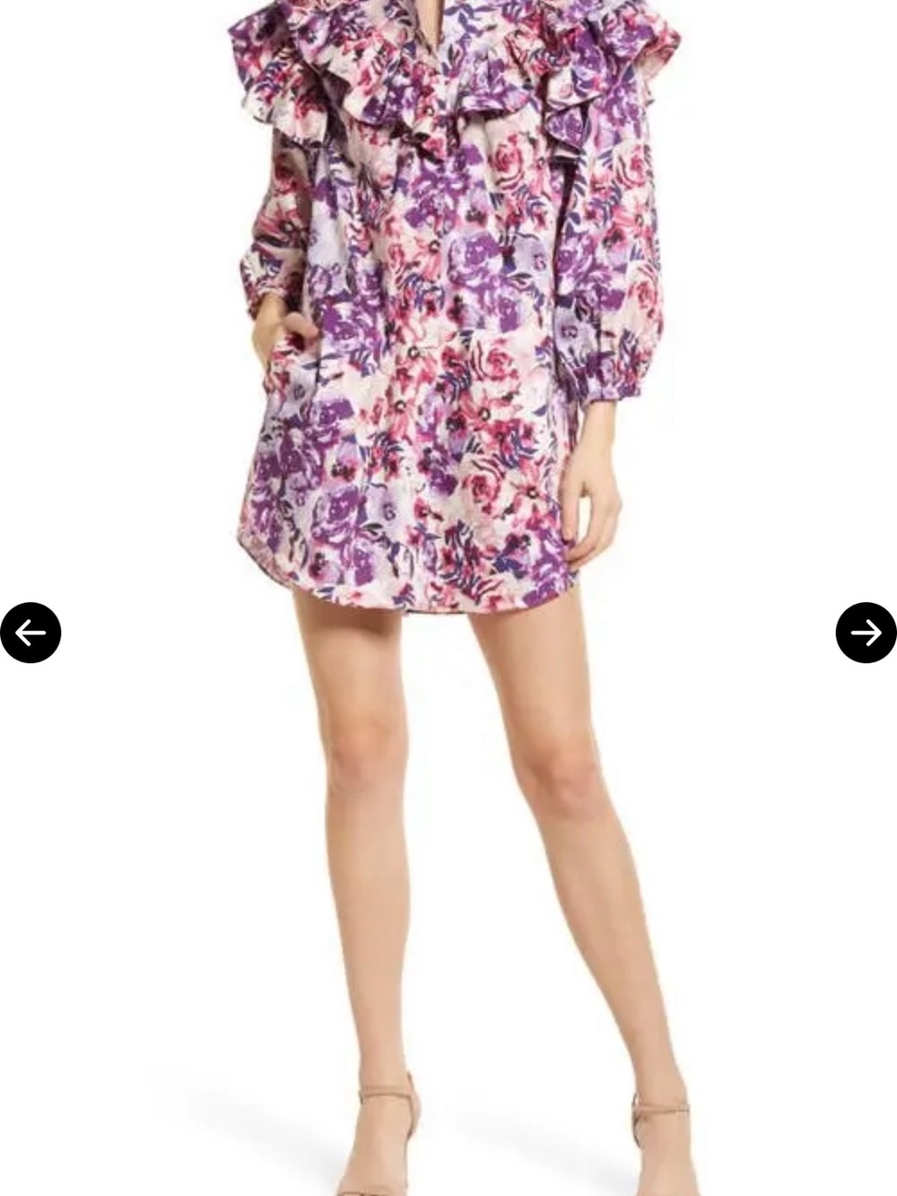 Floral Print Ruffle Shift Dress